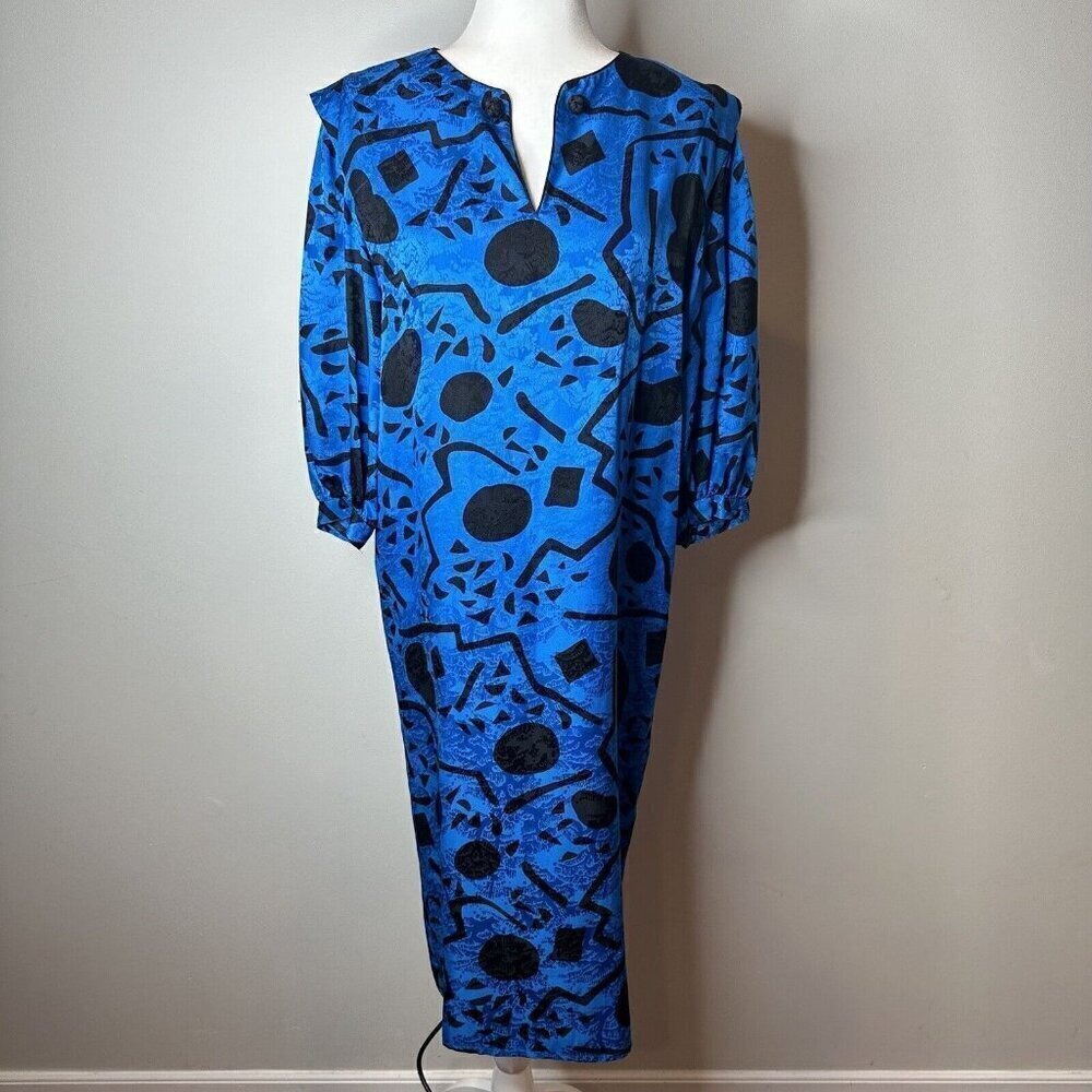 Vintage Adrianna Papell Women's 100% Silk Dress Kaleidoscope Print Size 6